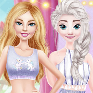 Barbie And Elsa In Candyland